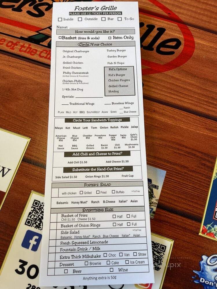 Foster's Grille - Waldorf, MD menu_pic