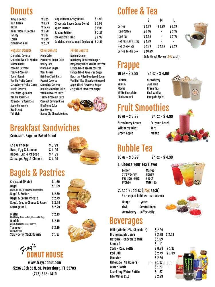 Fray's Donuts - St Petersburg, FL menu_pic