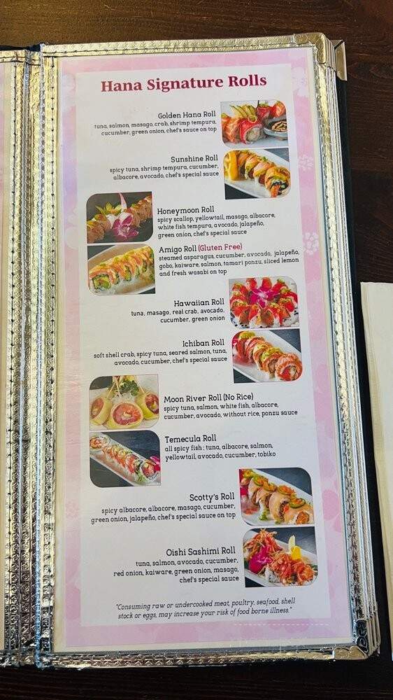 Hana Sushi - Menifee, CA menu_pic