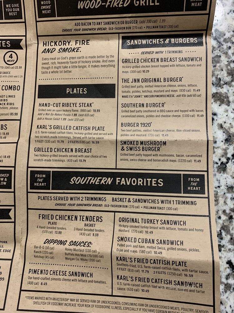Jim 'n Nick's Bar-B-Q - Suwanee, GA menu_pic