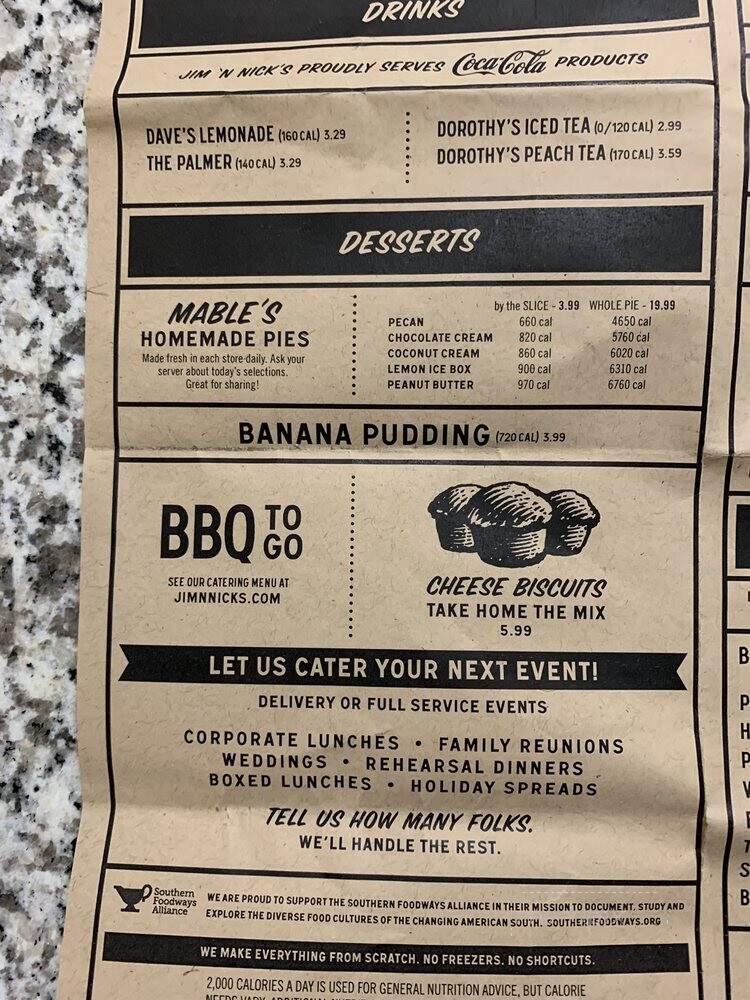 Jim 'n Nick's Bar-B-Q - Suwanee, GA menu_pic