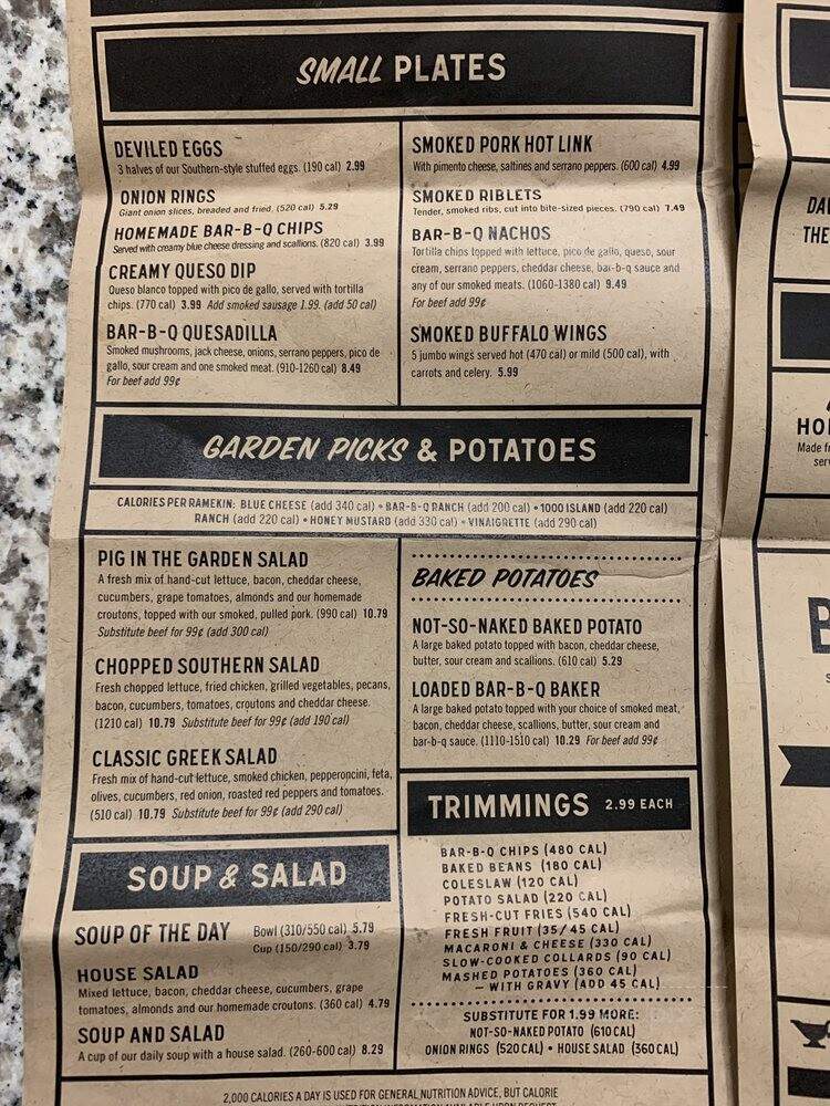 Jim 'n Nick's Bar-B-Q - Suwanee, GA menu_pic