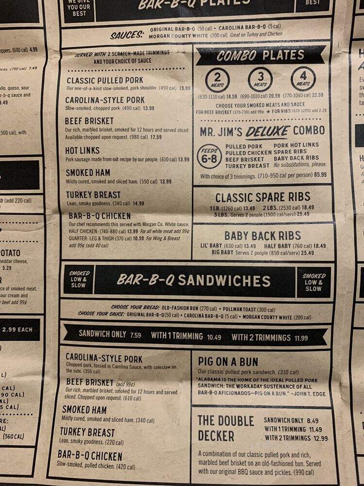 Jim 'n Nick's Bar-B-Q - Suwanee, GA menu_pic