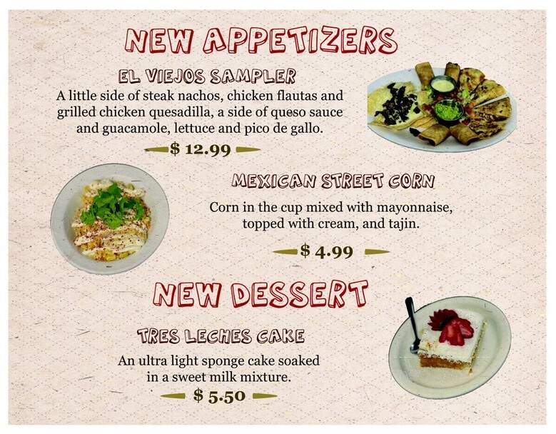 El Viejo's Mexican Grill - Broken Arrow, OK menu_pic