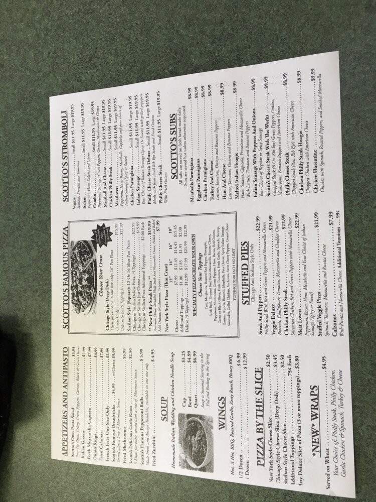 Scotto Pizza - Hermitage, PA menu_pic