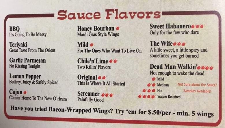 Just Wing It - Bakersfield, CA menu_pic
