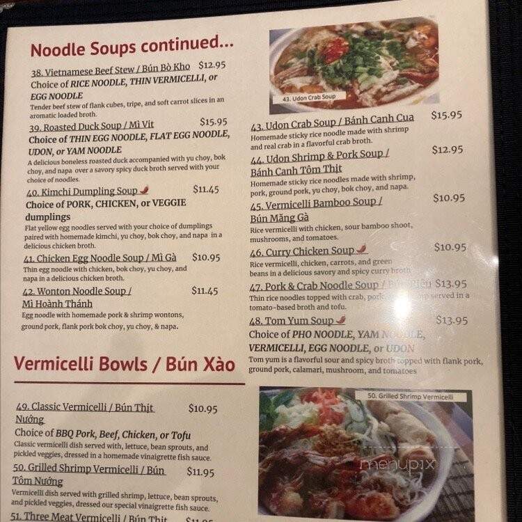 Miss Saigon - Amherst, MA menu_pic