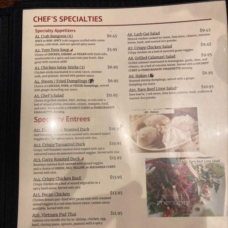Miss Saigon - Amherst, MA menu_pic