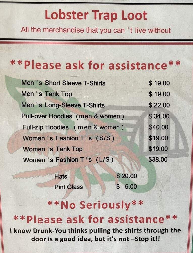 Lobster Trap - Avalon, CA menu_pic