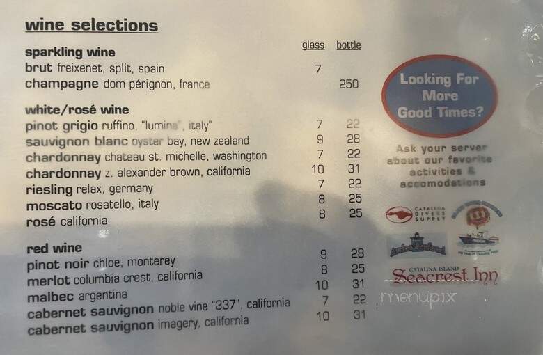 Lobster Trap - Avalon, CA menu_pic