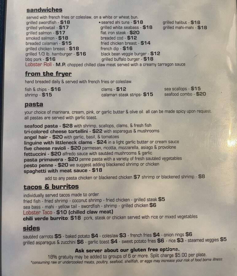 Lobster Trap - Avalon, CA menu_pic