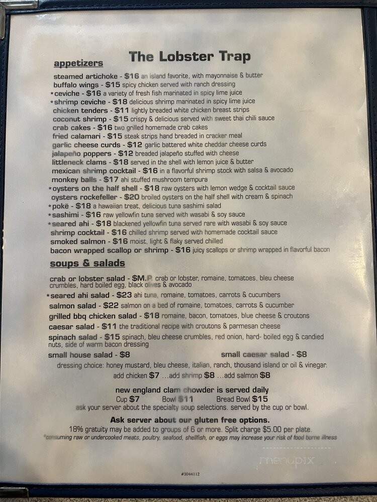 Lobster Trap - Avalon, CA menu_pic