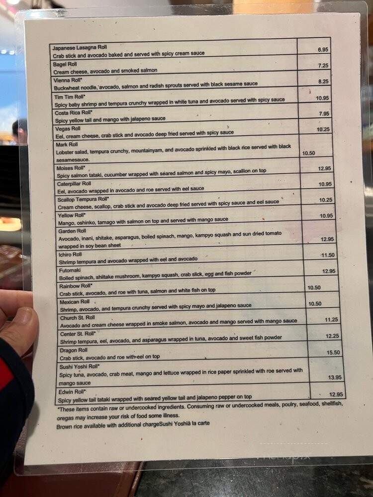 Sushi Yoshi - Vienna, VA menu_pic
