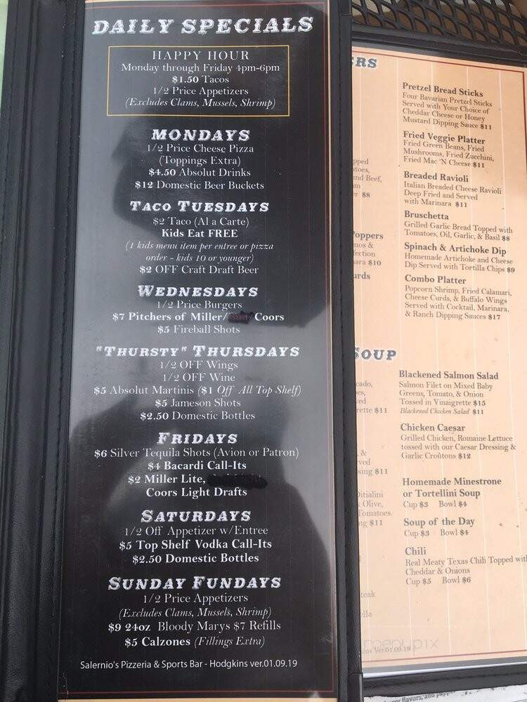 Salerno's - La Grange, IL menu_pic