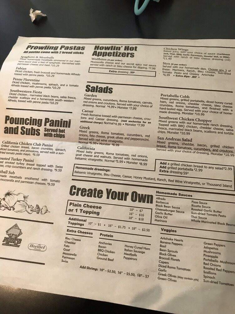 Wolfman Pizza - Charlotte, NC menu_pic