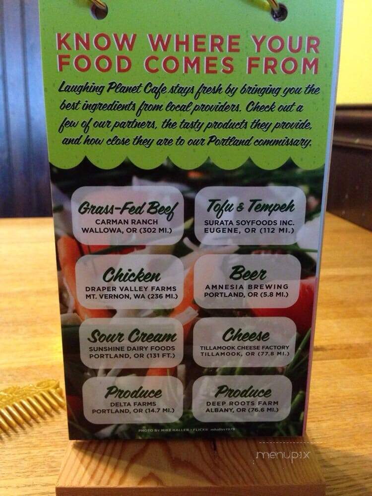 Laughing Planet Cafe - Portland, OR menu_pic