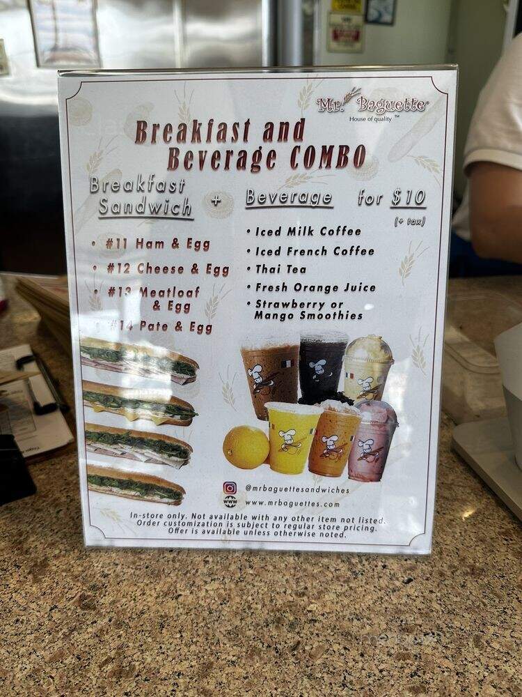 Mr. Baguette - Rosemead, CA menu_pic