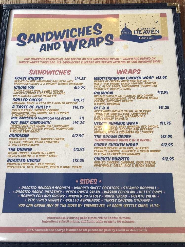 A Taste of Heaven - Chicago, IL menu_pic