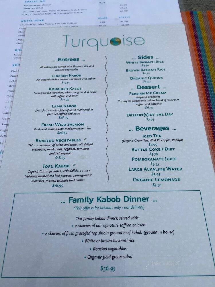 Turquoise - Redondo Beach, CA menu_pic