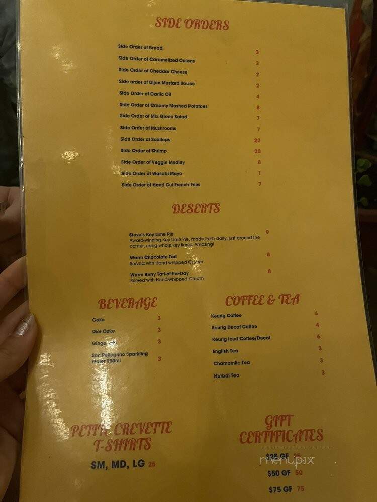 Petite Crevette - Brooklyn, NY menu_pic