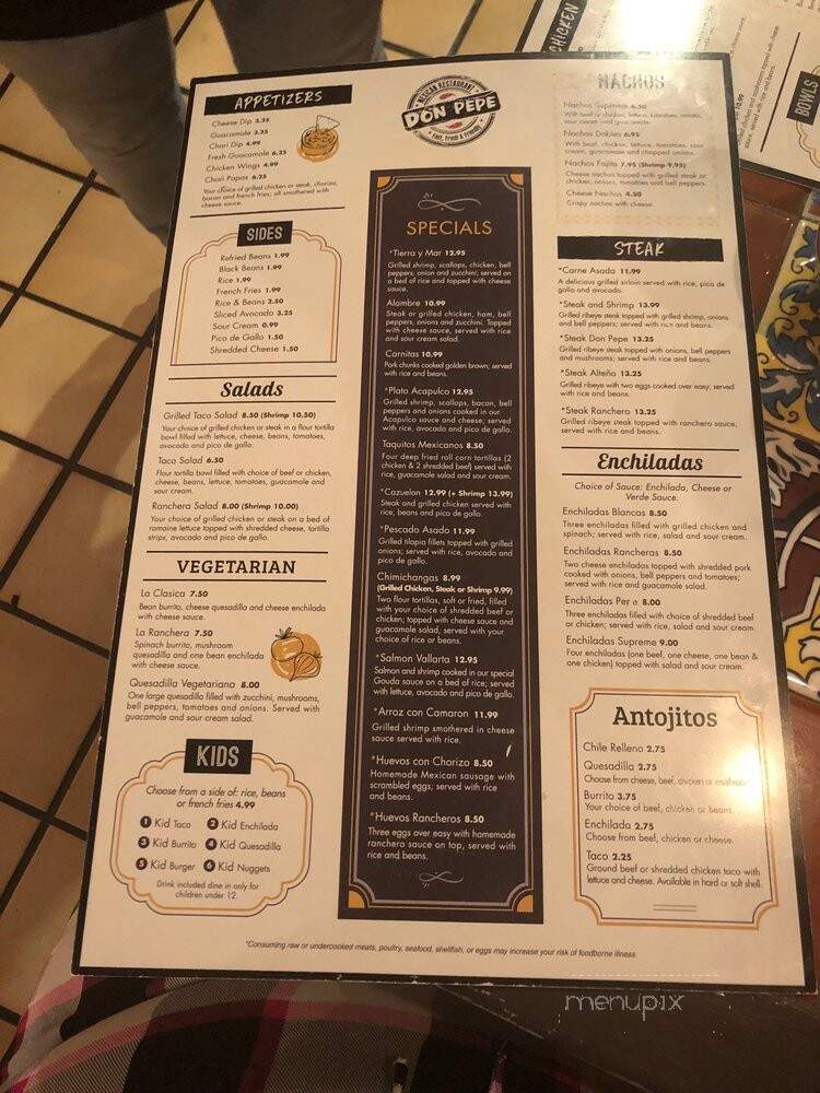 Don Jose - Chester, VA menu_pic
