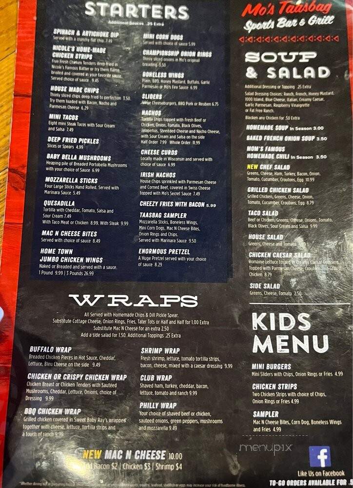 Taasbag - Janesville, WI menu_pic