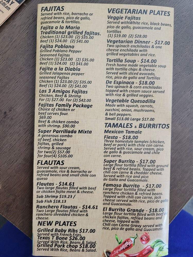 Antonio's Mexican Grille - Houston, TX menu_pic