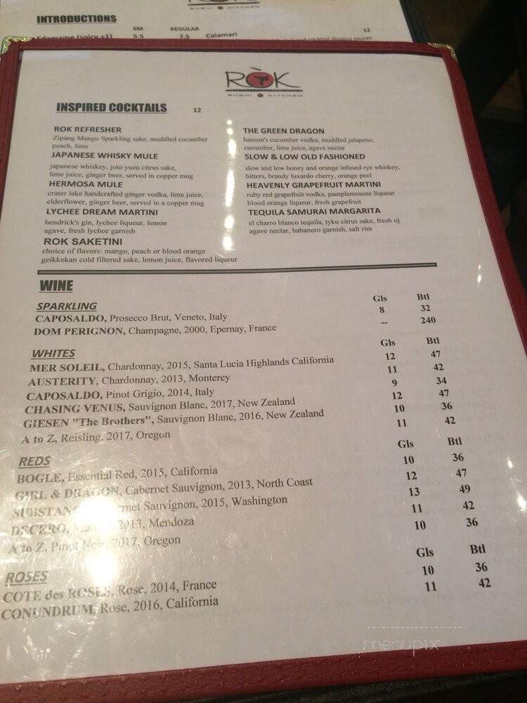 Rok Sushi Kitchen - Hermosa Beach, CA menu_pic