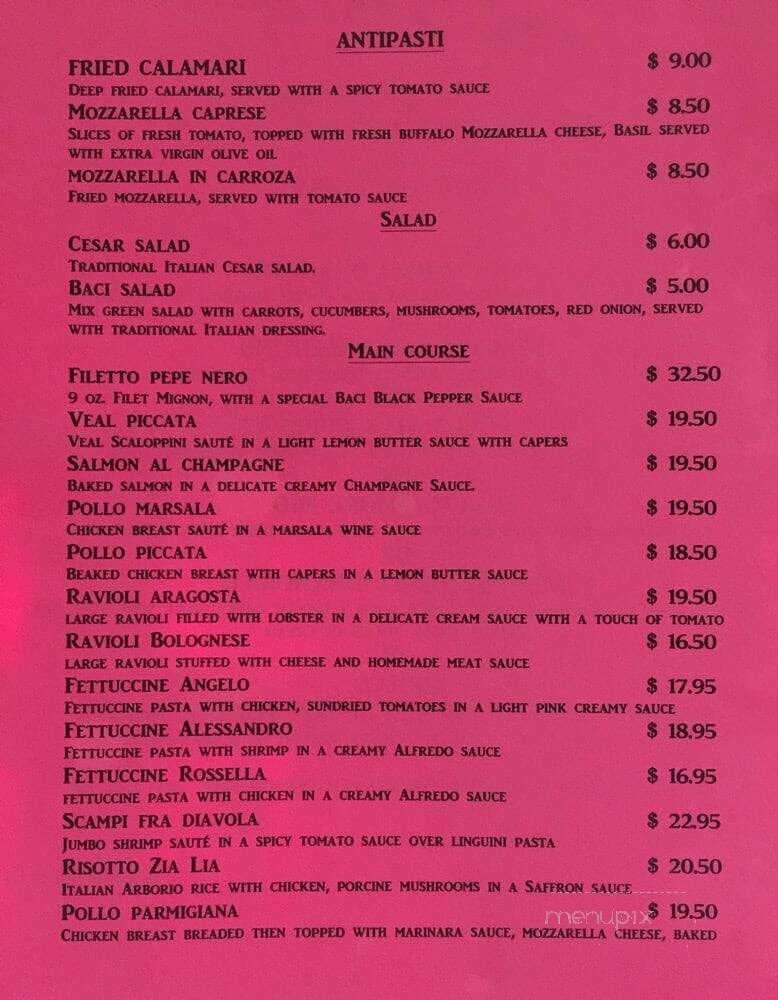 Baci - Huntington Beach, CA menu_pic