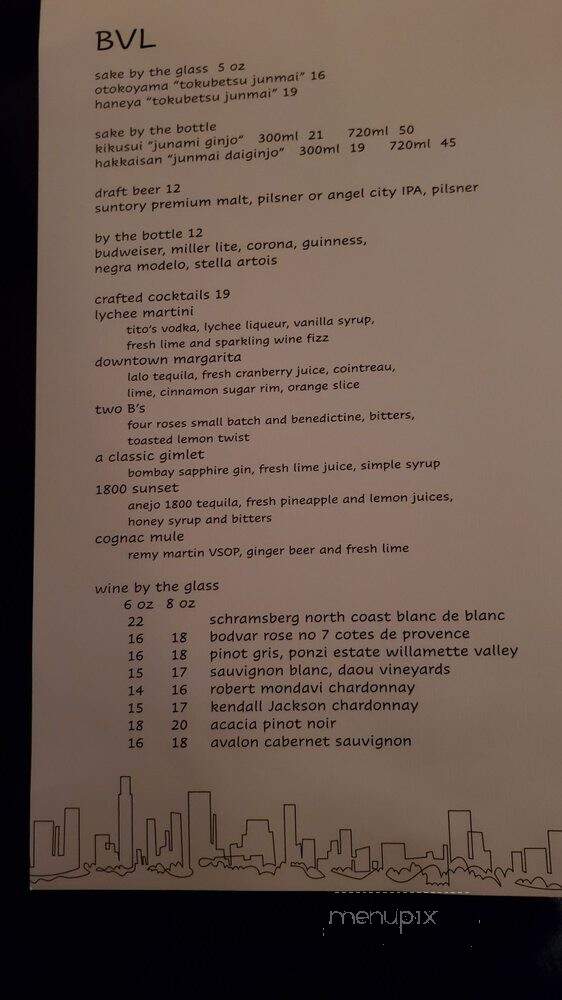 Bona Vista Lounge - Los Angeles, CA menu_pic