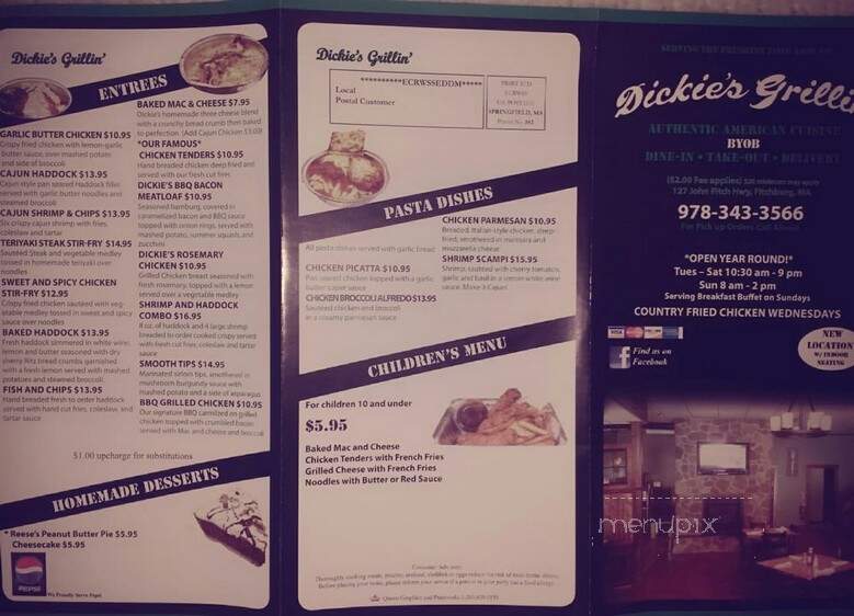 Dickie's Grillin' - Fitchburg, MA menu_pic
