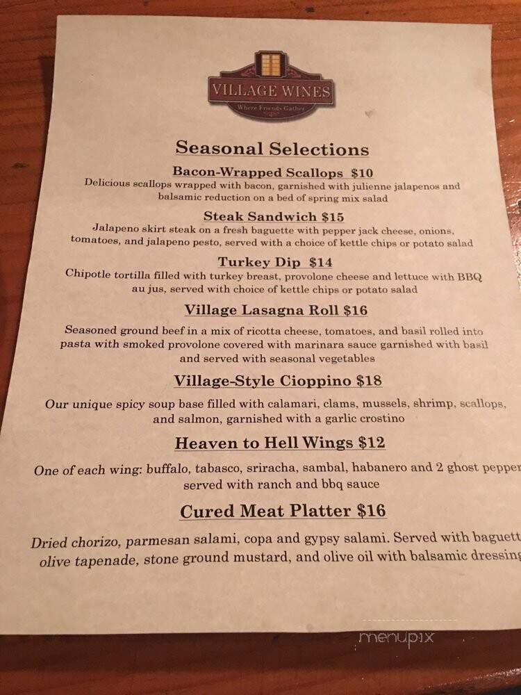 Village Wines - Woodinville, WA menu_pic