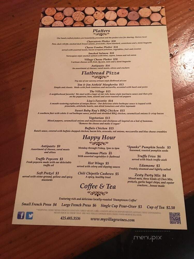 Village Wines - Woodinville, WA menu_pic
