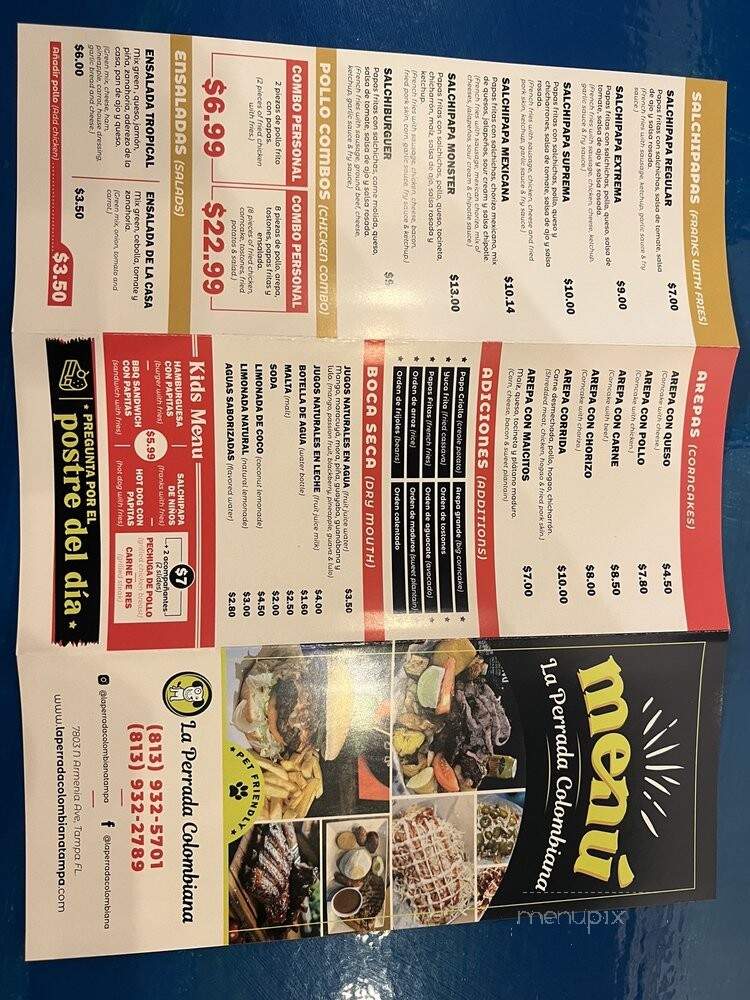 La Perrada Columbiana - Tampa, FL menu_pic