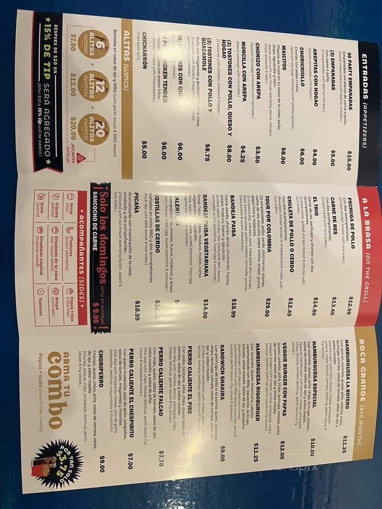 La Perrada Columbiana - Tampa, FL menu_pic