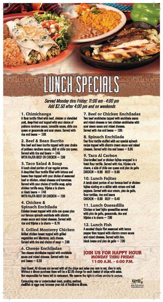 Casa Ole' - Pasadena, TX menu_pic