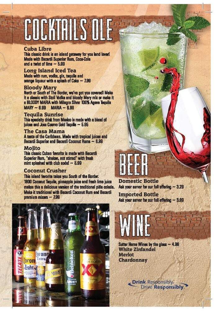 Casa Ole' - Pasadena, TX menu_pic