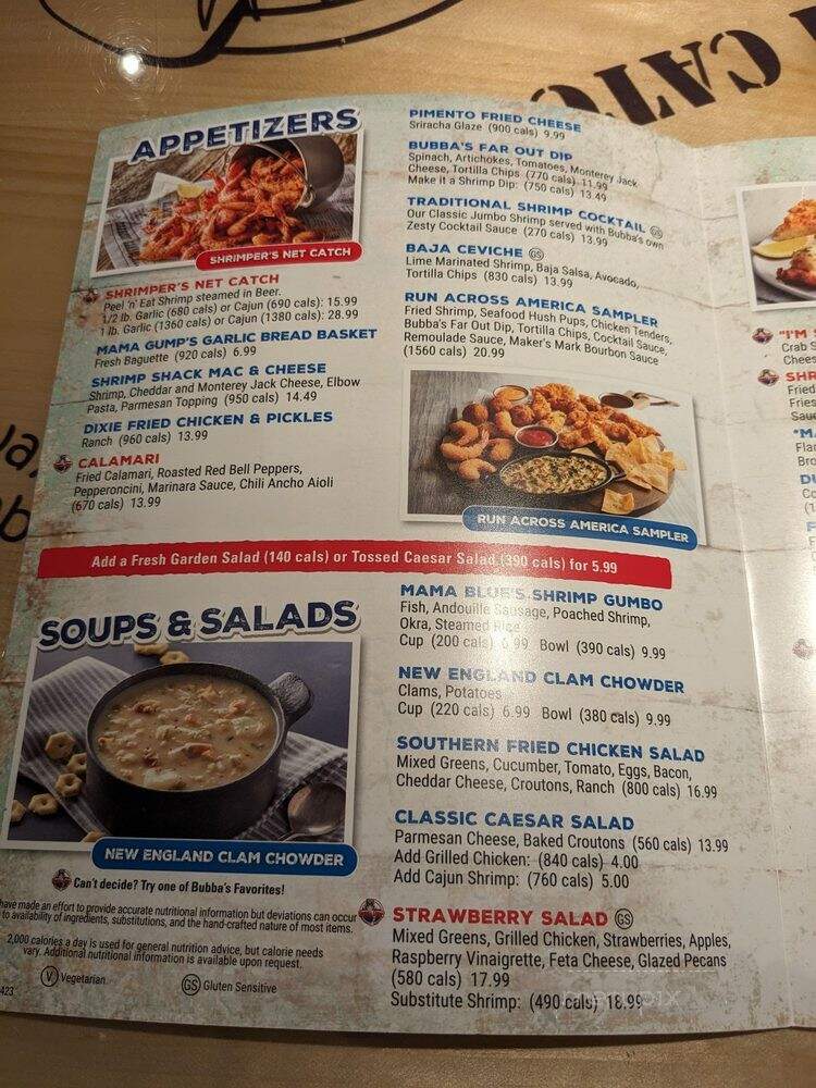 Bubba Gump Shrimp Co - Bloomington, MN menu_pic