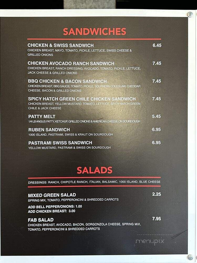 Fab Hot Dogs - Reseda, CA menu_pic