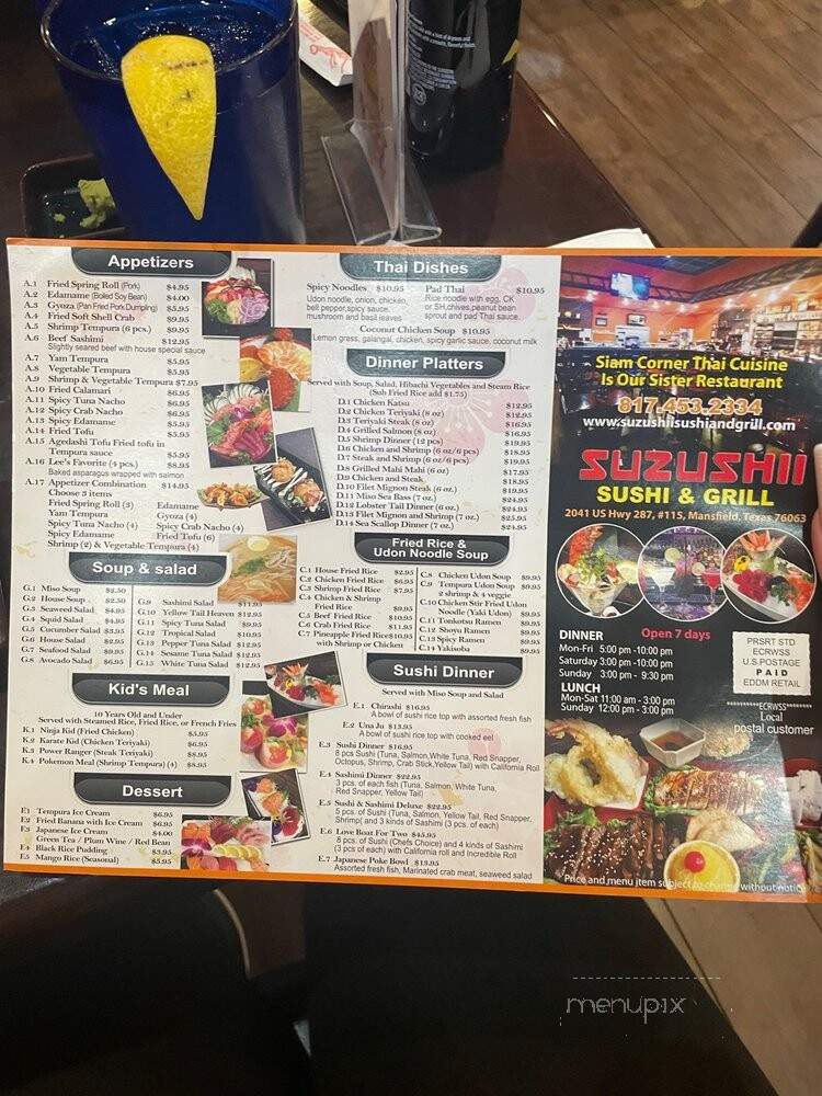 Suzushii Sushi and Grill - Mansfield, TX menu_pic