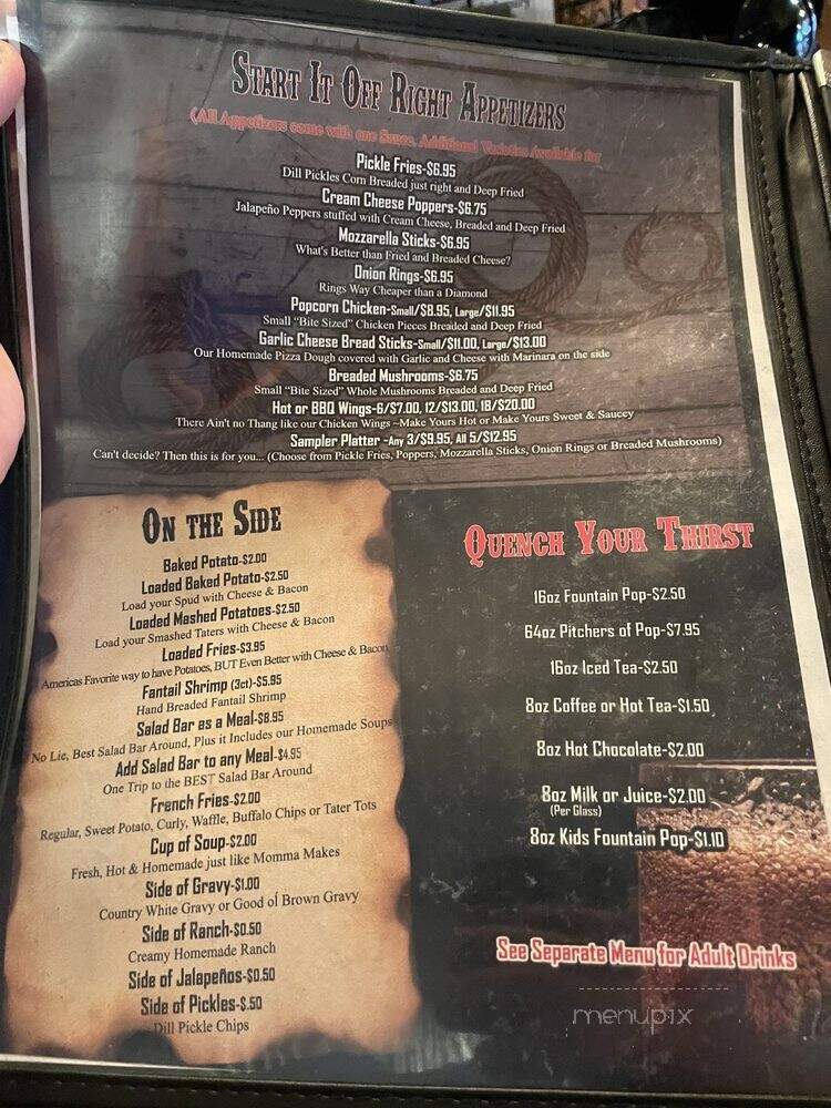 Slatewood Restaurant - Newcastle, WY menu_pic