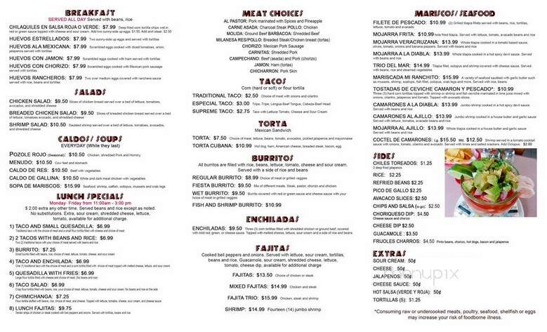 Mi Ranchito - Cincinnati, OH menu_pic