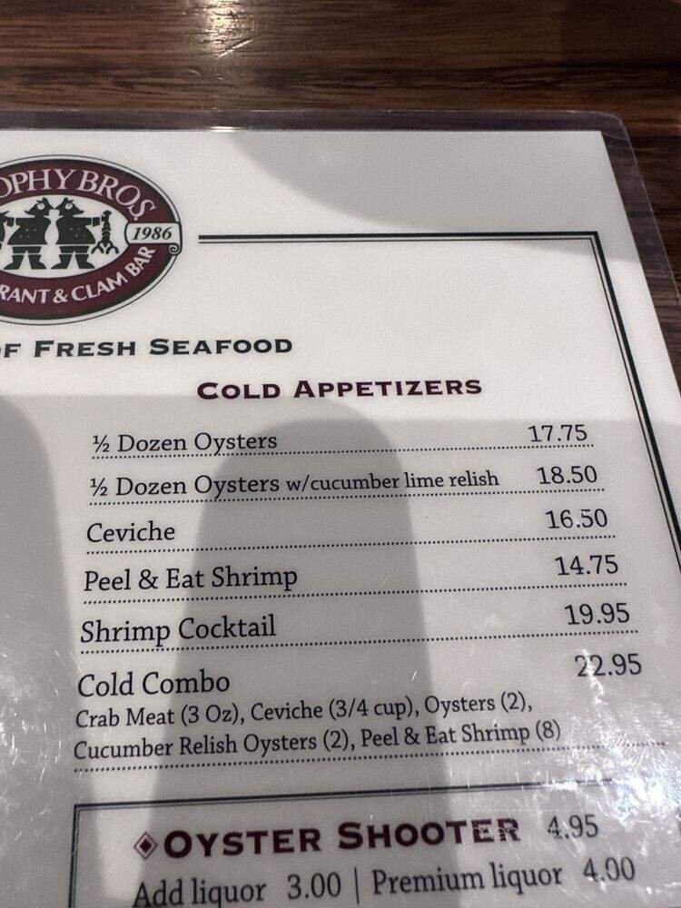 Brophy Brothers Restaurant & Clam Bar - Ventura, CA menu_pic