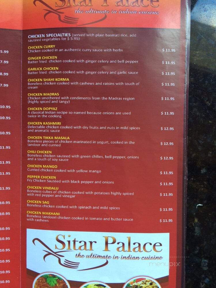 Sitar Palace - Bergenfield, NJ menu_pic