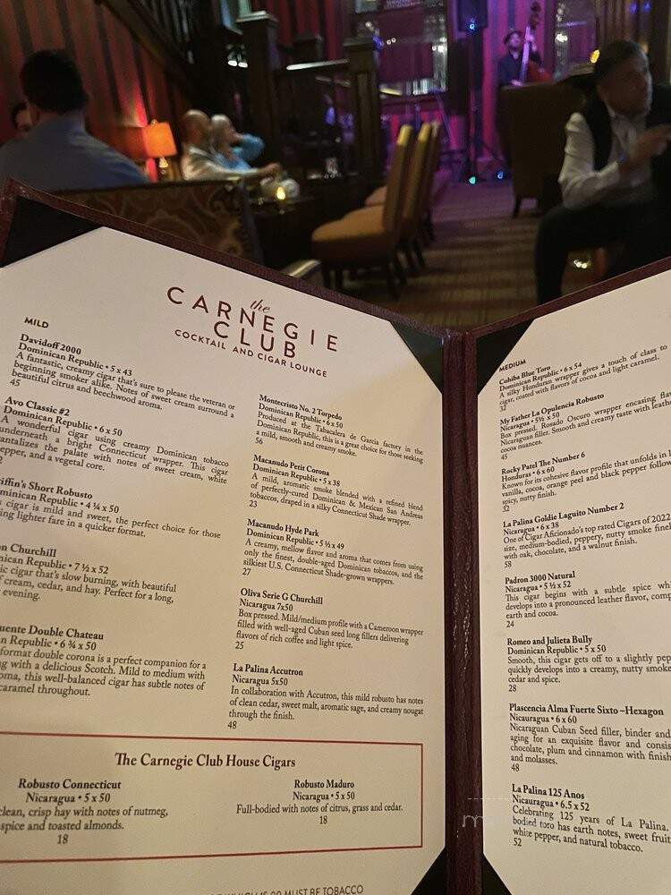 Carnegie Club - New York, NY menu_pic