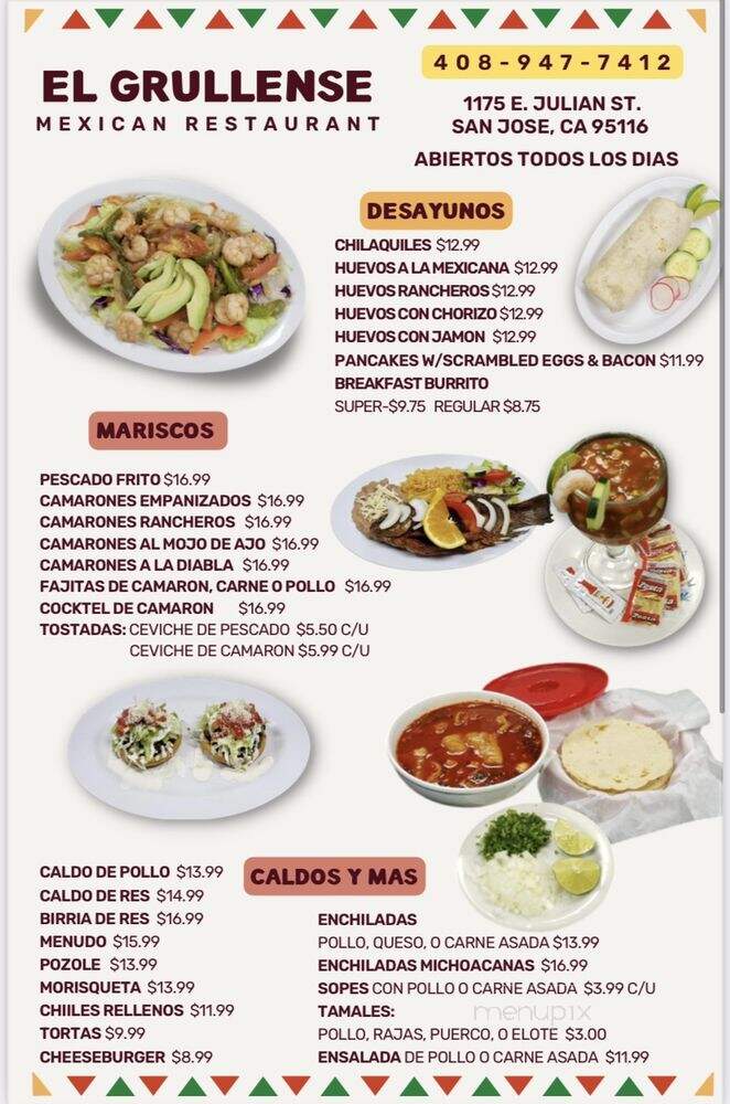 El Grullense - San Jose, CA menu_pic