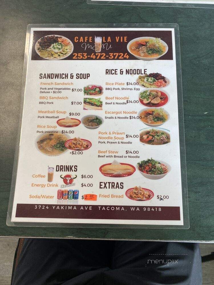 Cafe la Vie - Tacoma, WA menu_pic