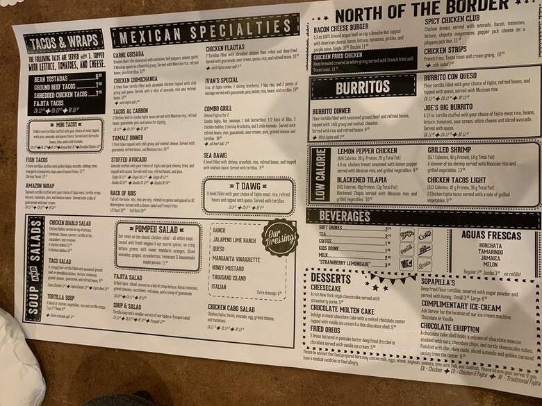 Iguana Joe's 2 - Houston, TX menu_pic
