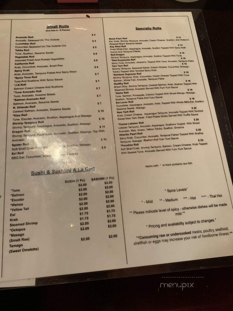 Cocoa Beach Thai & Sushi - Cocoa Beach, FL menu_pic