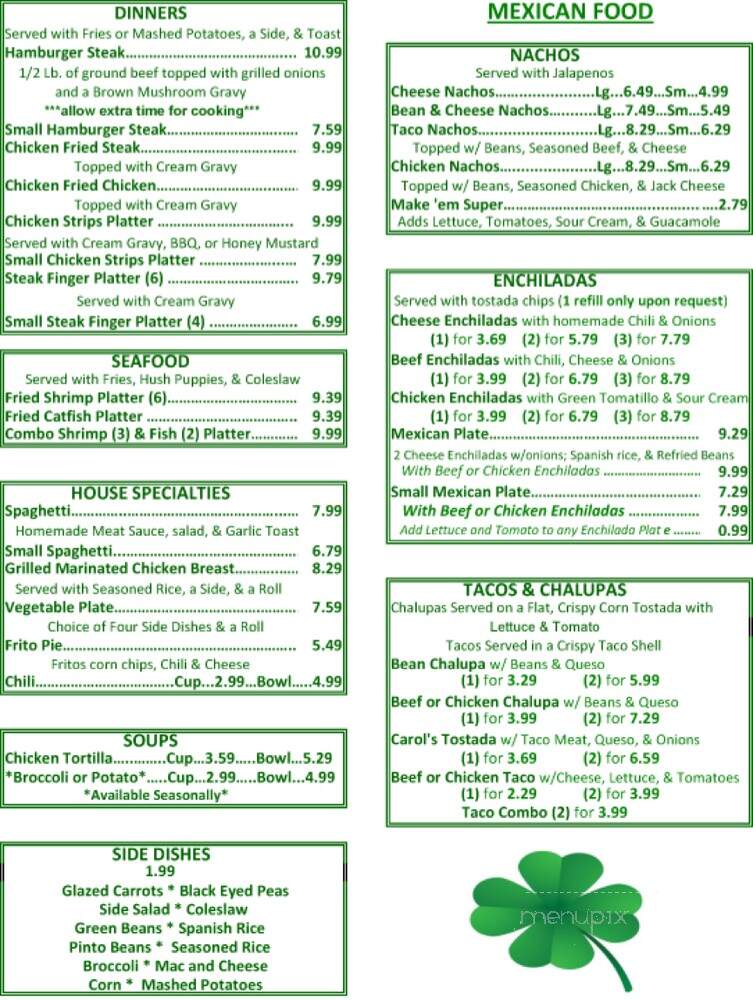 Pats Place - New Braunfels, TX menu_pic